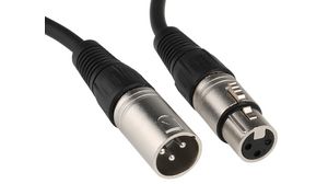 Audio Cable, Microphone, XLR 3-Pin Socket - XLR 3-Pin Plug, 10m